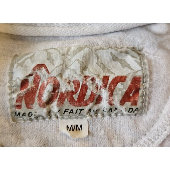 Vintage Nordica 1/2 Zip Fleece Pullover Medium Ski White & Red Made In Canada - Picture 11 of 12